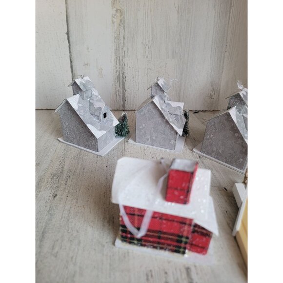 Winter scenic snow house ornament Xmas set unique home - Picture 7 of 8